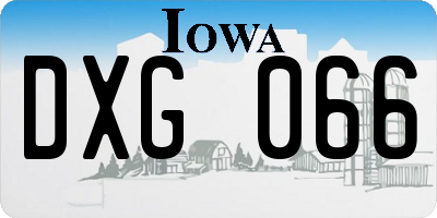 IA license plate DXG066