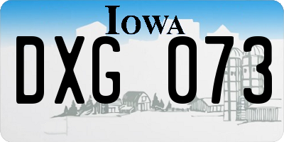 IA license plate DXG073