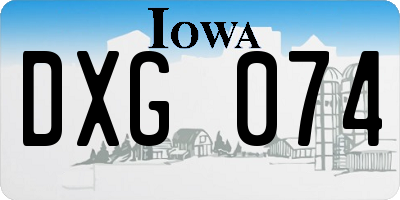 IA license plate DXG074
