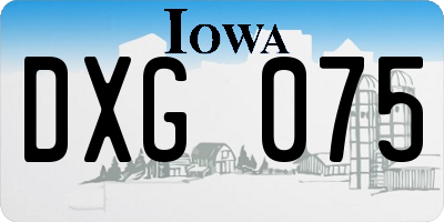 IA license plate DXG075