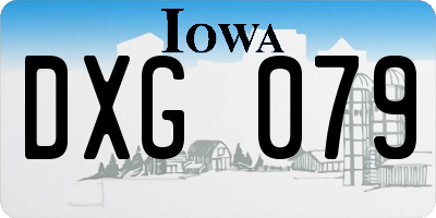 IA license plate DXG079
