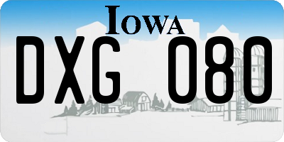 IA license plate DXG080