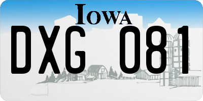 IA license plate DXG081