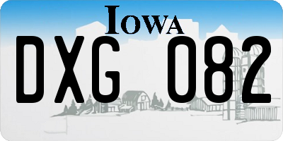 IA license plate DXG082