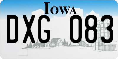 IA license plate DXG083