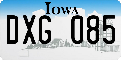 IA license plate DXG085