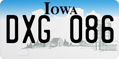 IA license plate DXG086