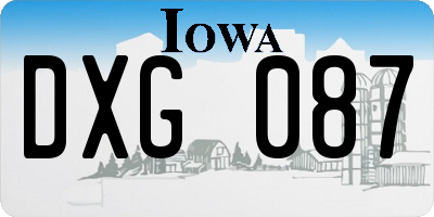 IA license plate DXG087