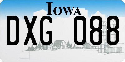IA license plate DXG088