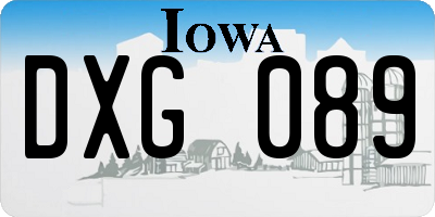 IA license plate DXG089