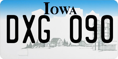 IA license plate DXG090