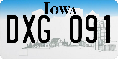IA license plate DXG091