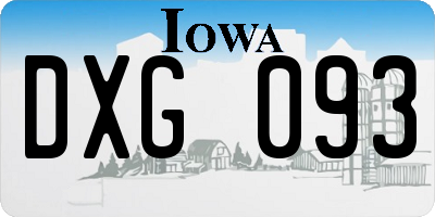 IA license plate DXG093