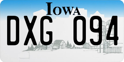 IA license plate DXG094