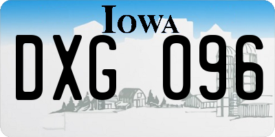IA license plate DXG096