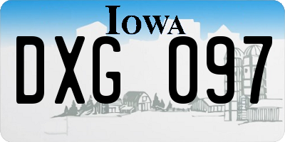 IA license plate DXG097