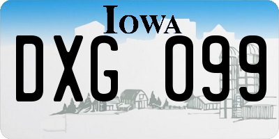 IA license plate DXG099