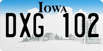 IA license plate DXG102