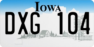 IA license plate DXG104