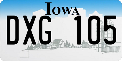 IA license plate DXG105