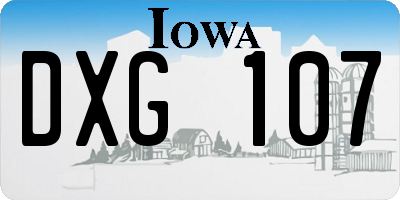 IA license plate DXG107