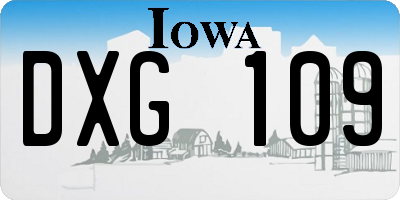 IA license plate DXG109