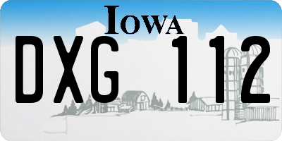 IA license plate DXG112