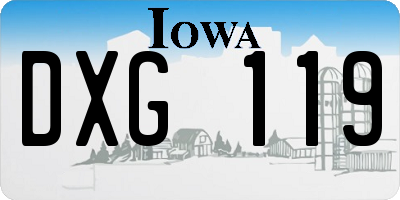 IA license plate DXG119