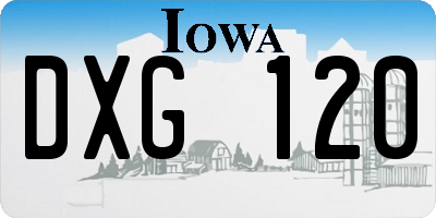 IA license plate DXG120