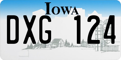 IA license plate DXG124