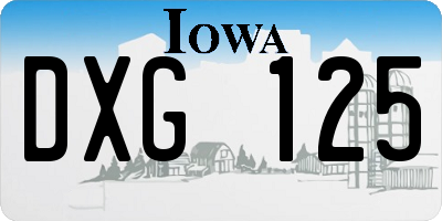 IA license plate DXG125