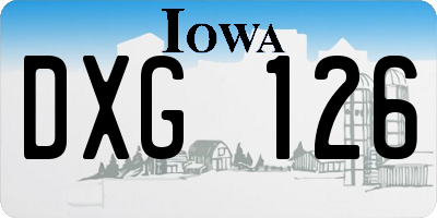 IA license plate DXG126