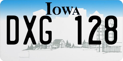 IA license plate DXG128