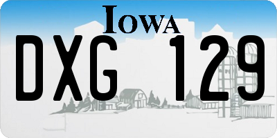 IA license plate DXG129