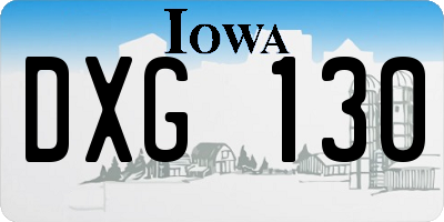 IA license plate DXG130