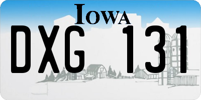 IA license plate DXG131