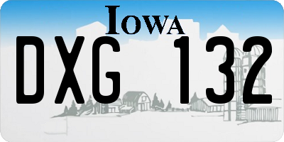 IA license plate DXG132