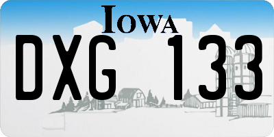IA license plate DXG133