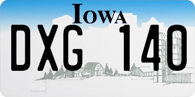 IA license plate DXG140