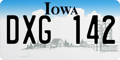 IA license plate DXG142