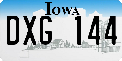 IA license plate DXG144