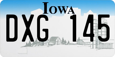 IA license plate DXG145