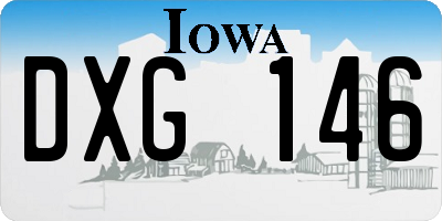 IA license plate DXG146