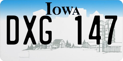 IA license plate DXG147