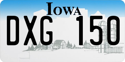 IA license plate DXG150