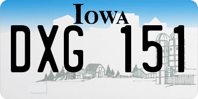 IA license plate DXG151