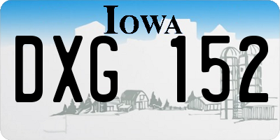 IA license plate DXG152