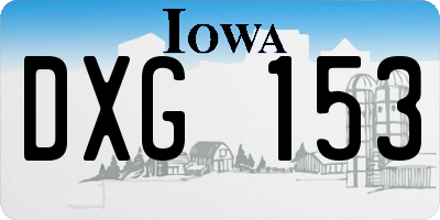 IA license plate DXG153