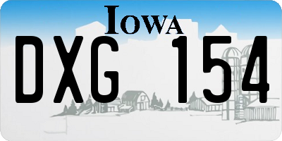 IA license plate DXG154
