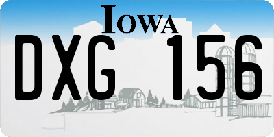 IA license plate DXG156